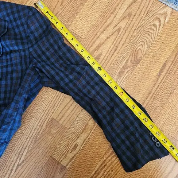 Isaia Blue Check Wool Sport Coat 44R (Eu 54) - Picture 8 of 9